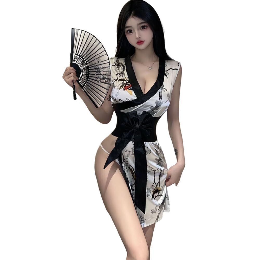 6877 sexy Chinese style cheongsam cosplay lace patchwork hollow out Chinese